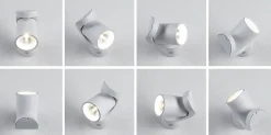 Applique d'extérieur LED Cuff Détecteur de mouvement crépusculaire (IR) IP44 76x217mm 3000K 10W 700lm 230V 70 Blanc Aluminium