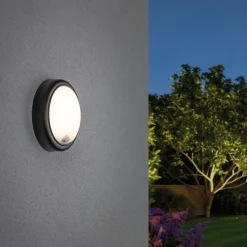 Applique d'extérieur LED Détecteur de mouvement crépusculaire (IR) IP44 180mm 3000K 15W 1050lm 230V Gris Matière plastique