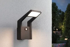 Applique d'extérieur LED Juntea Détecteur de mouvement crépusculaire (IR) IP44 140x250mm 3000K 11W 900lm 230V Anthracite Aluminium