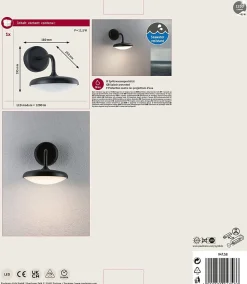 Applique d'extérieur LED Nostro résistant à l'eau de mer IP44 rond 180x250mm 3000K 10W 900lm 230V Anthracite Aluminium