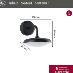 Applique d'extérieur LED Nostro résistant à l'eau de mer IP44 rond 180x250mm 3000K 10W 900lm 230V Anthracite Aluminium