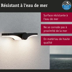 Applique d'extérieur LED Pekana IP44 300x130mm 3000K 2x6W 2x480lm 230V Anthracite Aluminium