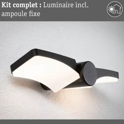 Applique d'extérieur LED Pekana IP44 300x130mm 3000K 2x6W 2x480lm 230V Anthracite Aluminium