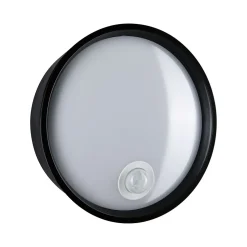 Applique d'extérieur LED Platomo Détecteur de mouvement crépusculaire (IR) résistant à l'eau de mer IP44 rond 180mm 3000K 14,5W 12