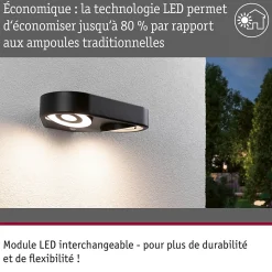 Applique d'extérieur LED Silma Détecteur de mouvement crépusculaire (IR) Double émission lumineuse IP44 carré 280x176mm 3000K 2x5,
