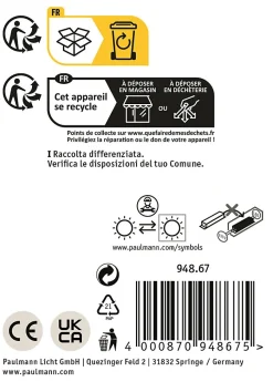 Applique d'extérieur LED Silma Détecteur de mouvement crépusculaire (IR) IP44 65x186mm 3000K 5,5W / 0,7W 600lm / 0lm 230V Blanc Al