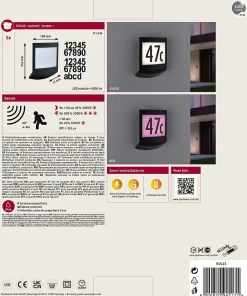 Applique d'extérieur LED Smart Home Zigbee 3.0 Padea Détecteur crépusculaire IP44 198x252mm RGBW+ 8,2W 550lm 230V Anthracite Matiè