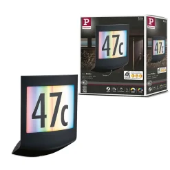 Applique d'extérieur LED Smart Home Zigbee 3.0 Padea Détecteur crépusculaire IP44 198x252mm RGBW+ 8,2W 550lm 230V Anthracite Matiè