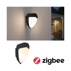 Applique d'extérieur LED Smart Home Zigbee 3.0 Ikosea favorable aux insectes IP44 50x203mm Tunable Warm 4,4W 350lm 230V Anthracite