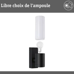 Applique d'extérieur Tralia IP44 65x250mm max. 10W 230V Anthracite Aluminium