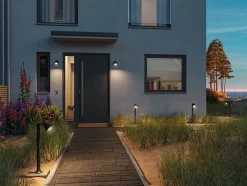 Applique d'extérieur Trian résistant à l'eau de mer IP44 rond 100x130mm max. 35W 230V Anthracite Aluminium