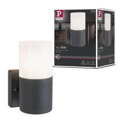 Applique d'extérieur Tubs IP44 rond 105x175mm max. 15W 230V Gris dépoli Métal Matière plastique