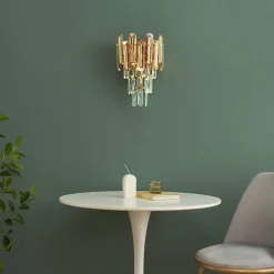 Applique dorée cristal prestige cascade de pampille - Elemia