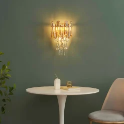 Applique dorée cristal prestige cascade de pampille - Elemia