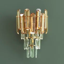 Applique dorée cristal prestige cascade de pampille - Elemia