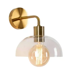 Applique dorée et abat-jour verre - Eloise