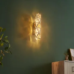 Applique dorée ultra chic en métal et cristaux décoratifs LED - Dalina