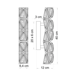 Applique dorée ultra chic en métal et cristaux décoratifs LED - Dalina