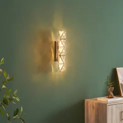 Applique dorée ultra chic en métal et cristaux décoratifs LED - Dalina