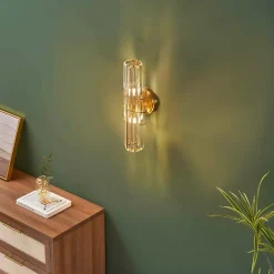 Applique dorée verre transparent et ornement en spirale - Daryna