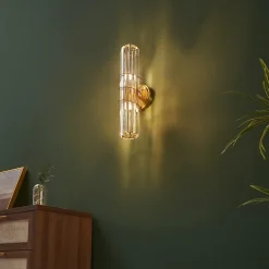 Applique dorée verre transparent et ornement en spirale - Daryna