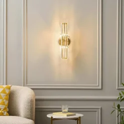 Applique dorée verre transparent et ornement en spirale - Daryna