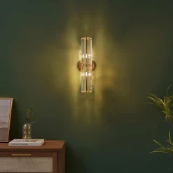 Applique dorée verre transparent et ornement en spirale - Daryna