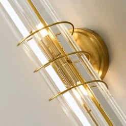 Applique dorée verre transparent et ornement en spirale - Daryna