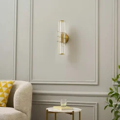 Applique dorée verre transparent et ornement en spirale - Daryna