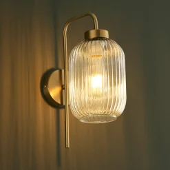 Applique dorée vintage verre cannelé - Canelia