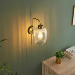 Applique dorée vintage verre cannelé - Canelia