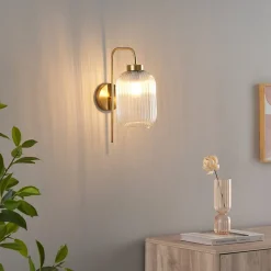 Applique dorée vintage verre cannelé - Canelia