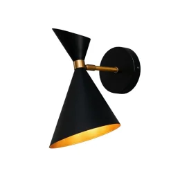 Applique double cône noir et doré - Valdivia