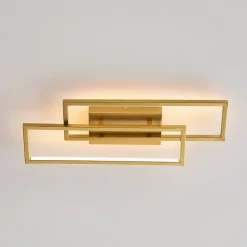 Applique double rectangle laiton 50 cm éclairage indirect - Torello