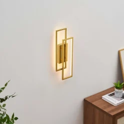 Applique double rectangle laiton 50 cm éclairage indirect - Torello