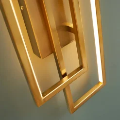 Applique double rectangle laiton 50 cm éclairage indirect - Torello