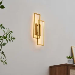 Applique double rectangle laiton 50 cm éclairage indirect - Torello