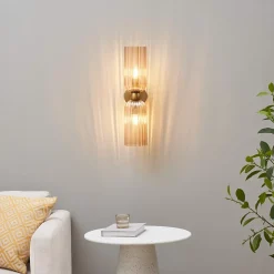 Applique double verre texturé ambré - Leonora