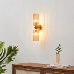 Applique double verre texturé ambré - Leonora