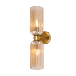 Applique double verre texturé ambré - Leonora