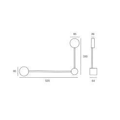 Applique Eclipsia Blanche - 325x520x64mm 2xGX53 - Applique métal deux bras - Bras long à gauche