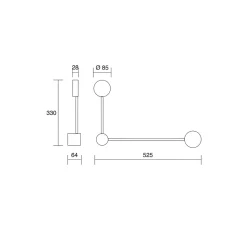 Applique Eclipsia Blanche - 325x520x64mm 2xGX53 - Applique métal 2 bras - Bras long à droite