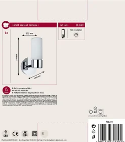 Applique Eleon IP44 G9 230V max. 33W gradable Chrome Satiné