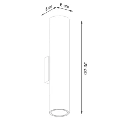 Applique en acier 2 ampoules 4000K - 6x8x30cm Sollux