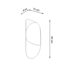 Applique en acier 1 ampoule 4000K - 13x10x30cm Sollux
