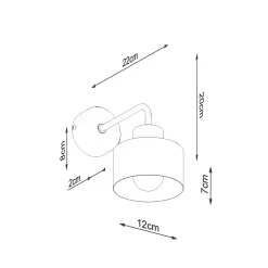 Applique en acier 1 ampoule 4000K - 22x20x20cm Sollux