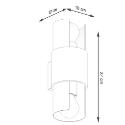 Applique en acier 2 ampoules 4000K - 10x12x37cm Sollux