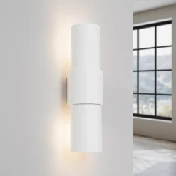 Applique en acier 2 ampoules 4000K - 10x12x37cm Sollux