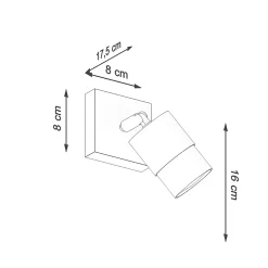 Applique en acier 1 ampoule 4000K - 8x17.5x16cm Sollux