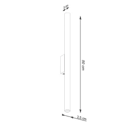 Applique en acier 2 ampoules 3000K - 2.5x5x50cm Sollux